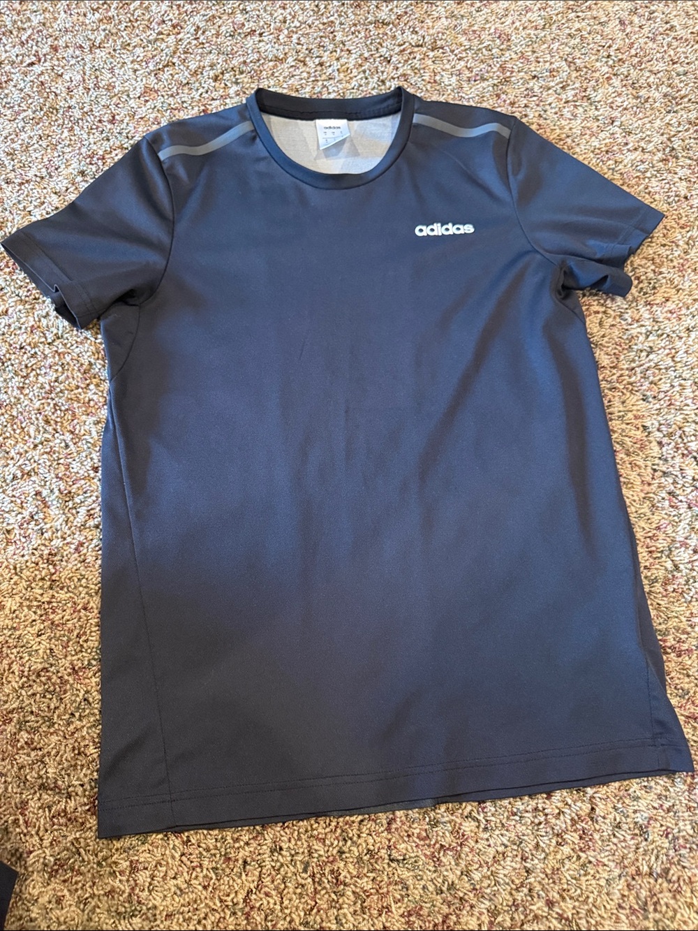 adidas Men's Dark Blue Short-Sleeve Performance Tee